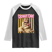 Funny Princess Cat Eating Donut Raglan Shirt Sci-Fi Book Lover Gift