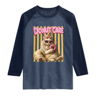 Funny Princess Cat Eating Donut Raglan Shirt Sci-Fi Book Lover Gift