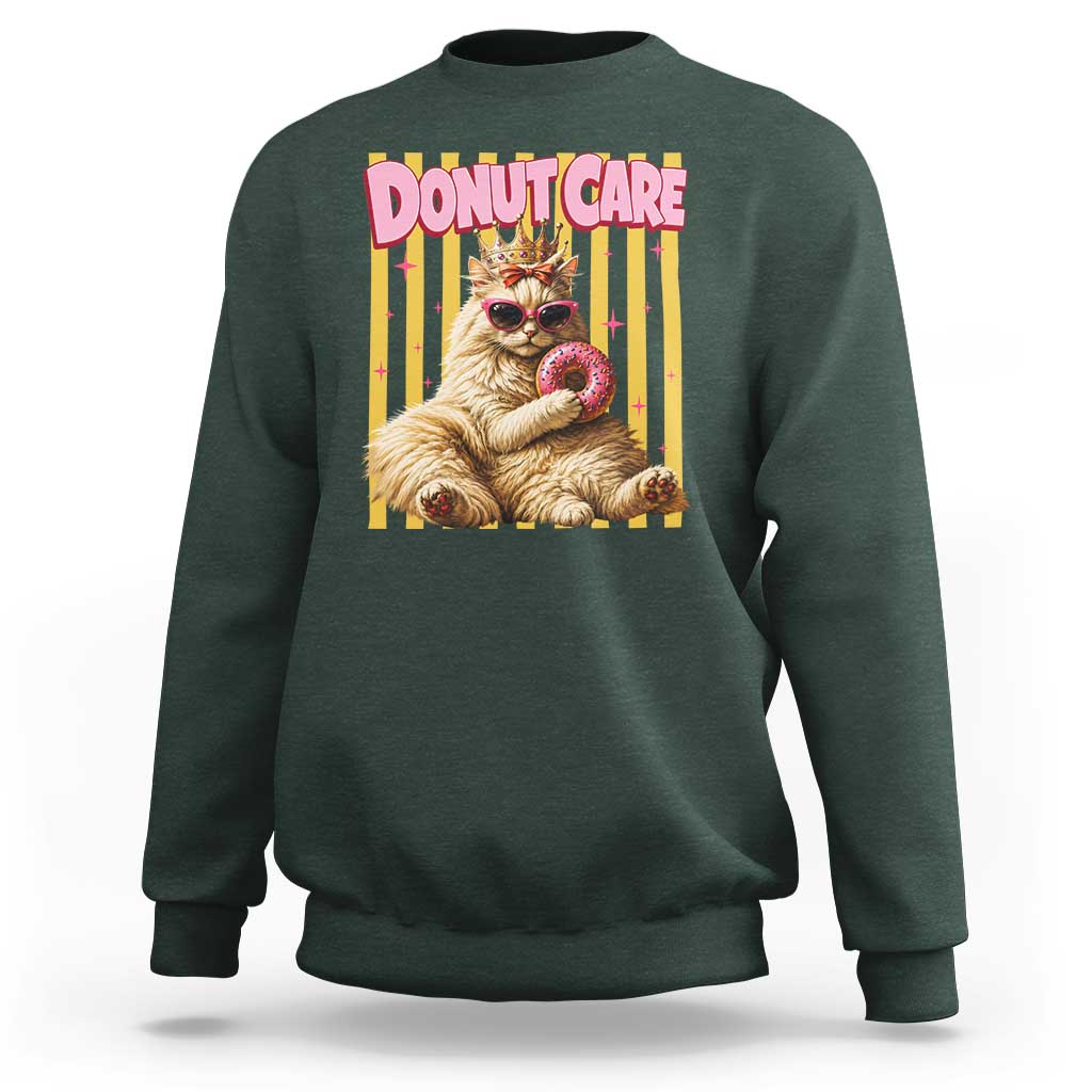 Funny Princess Cat Eating Donut Sweatshirt Sci-Fi Book Lover Gift