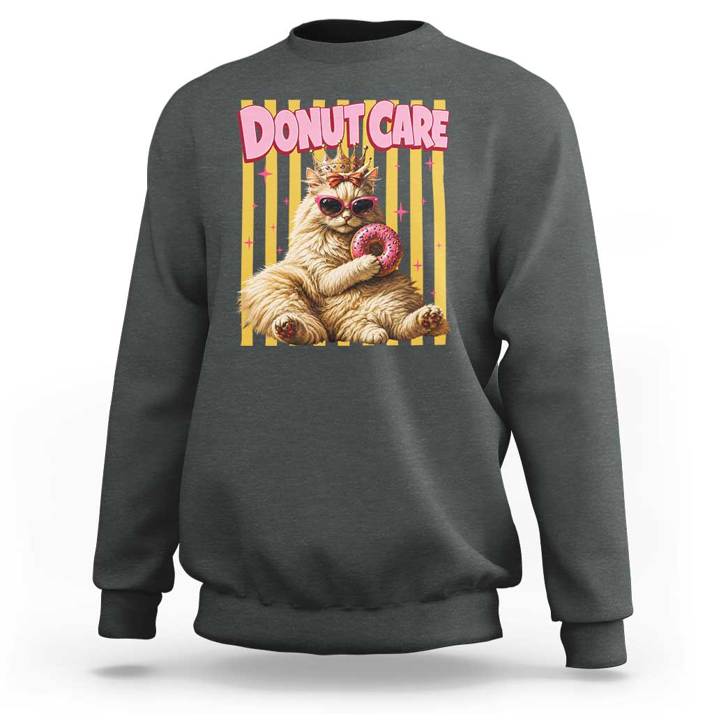 Funny Princess Cat Eating Donut Sweatshirt Sci-Fi Book Lover Gift