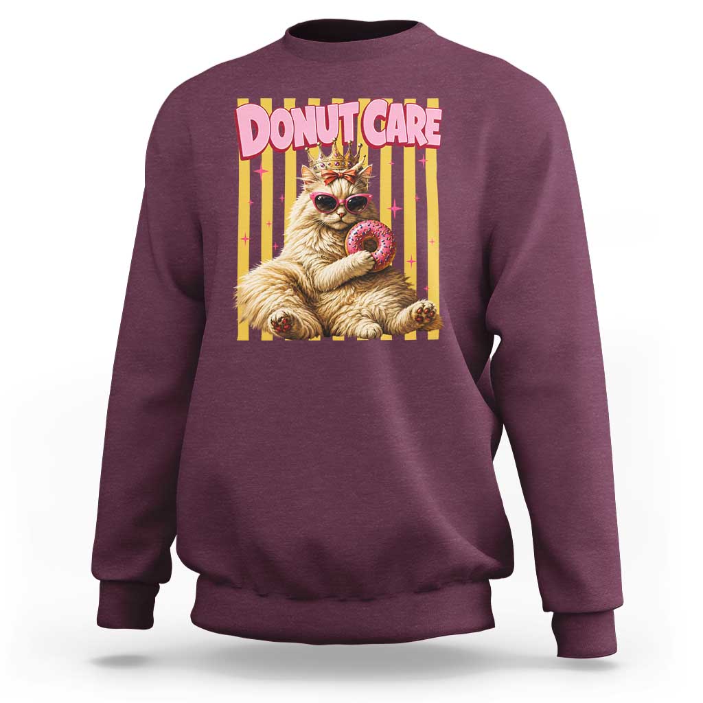 Funny Princess Cat Eating Donut Sweatshirt Sci-Fi Book Lover Gift
