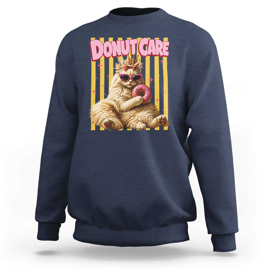 Funny Princess Cat Eating Donut Sweatshirt Sci-Fi Book Lover Gift
