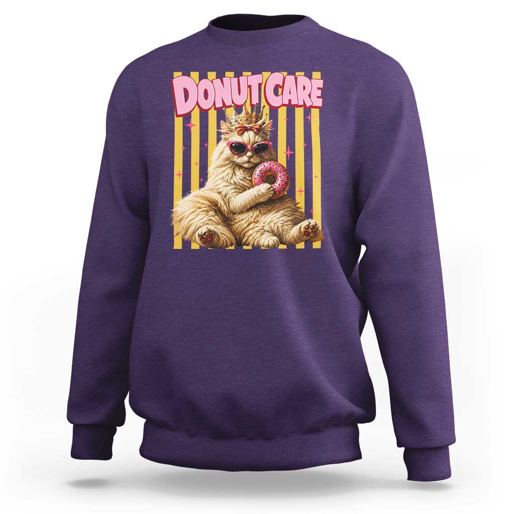 Funny Princess Cat Eating Donut Sweatshirt Sci-Fi Book Lover Gift