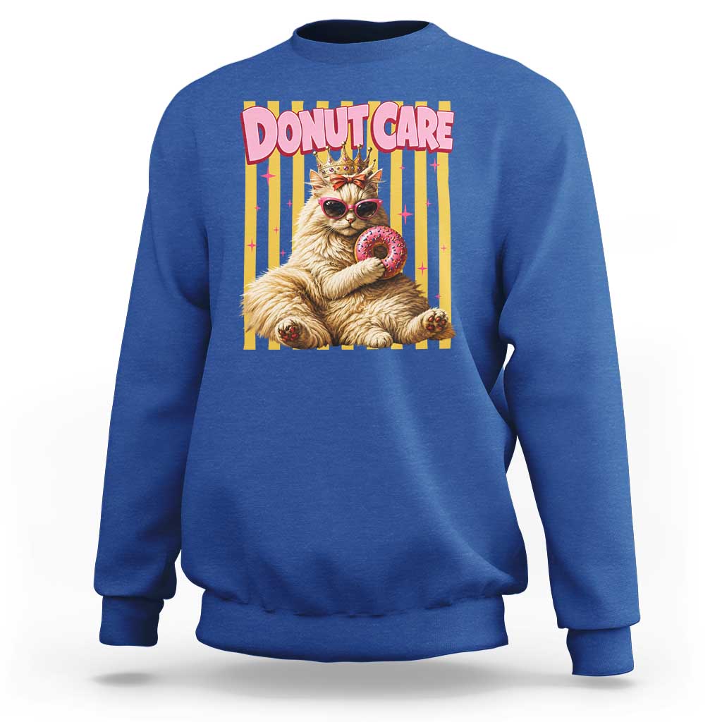 Funny Princess Cat Eating Donut Sweatshirt Sci-Fi Book Lover Gift