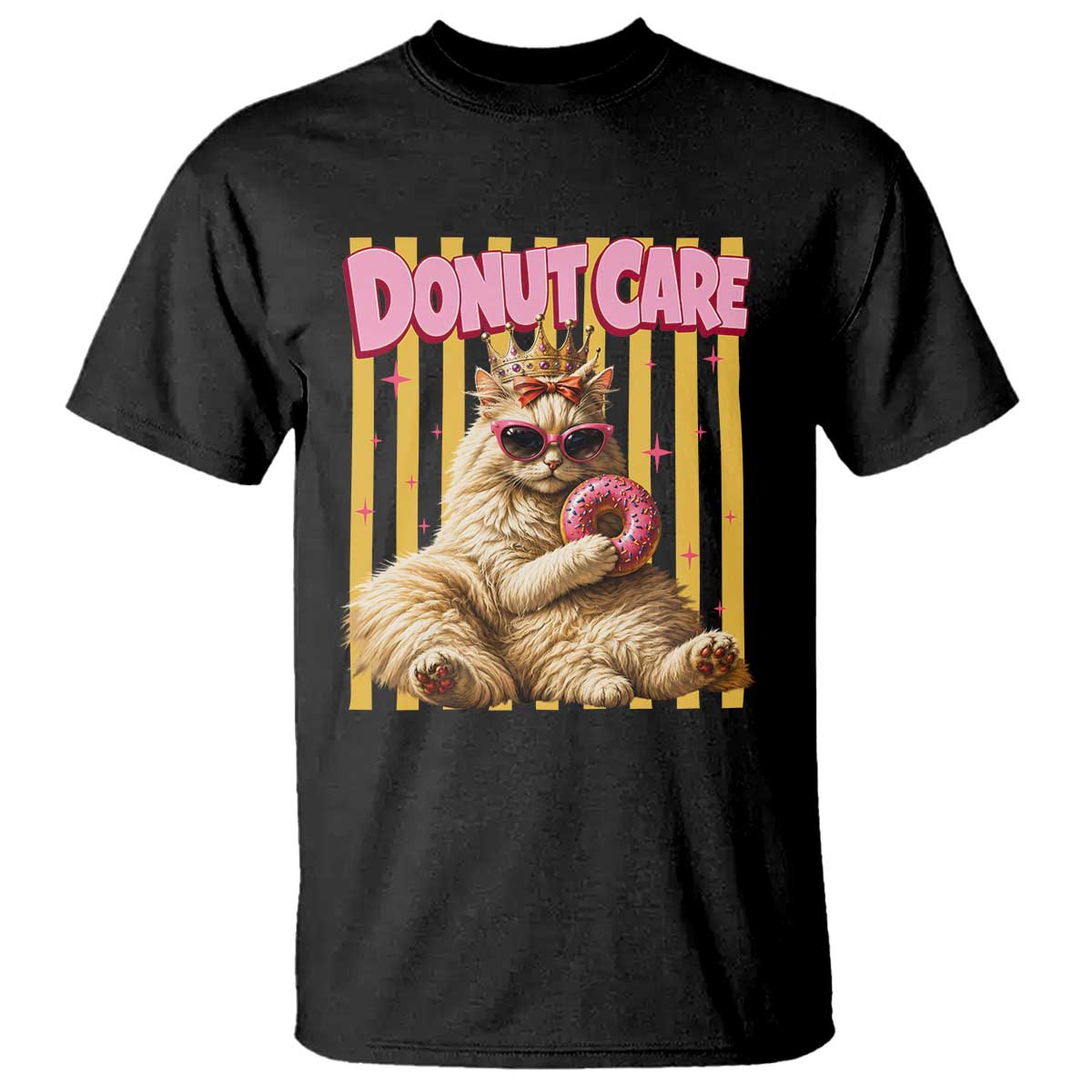 Funny Princess Cat Eating Donut T Shirt Sci-Fi Book Lover Gift