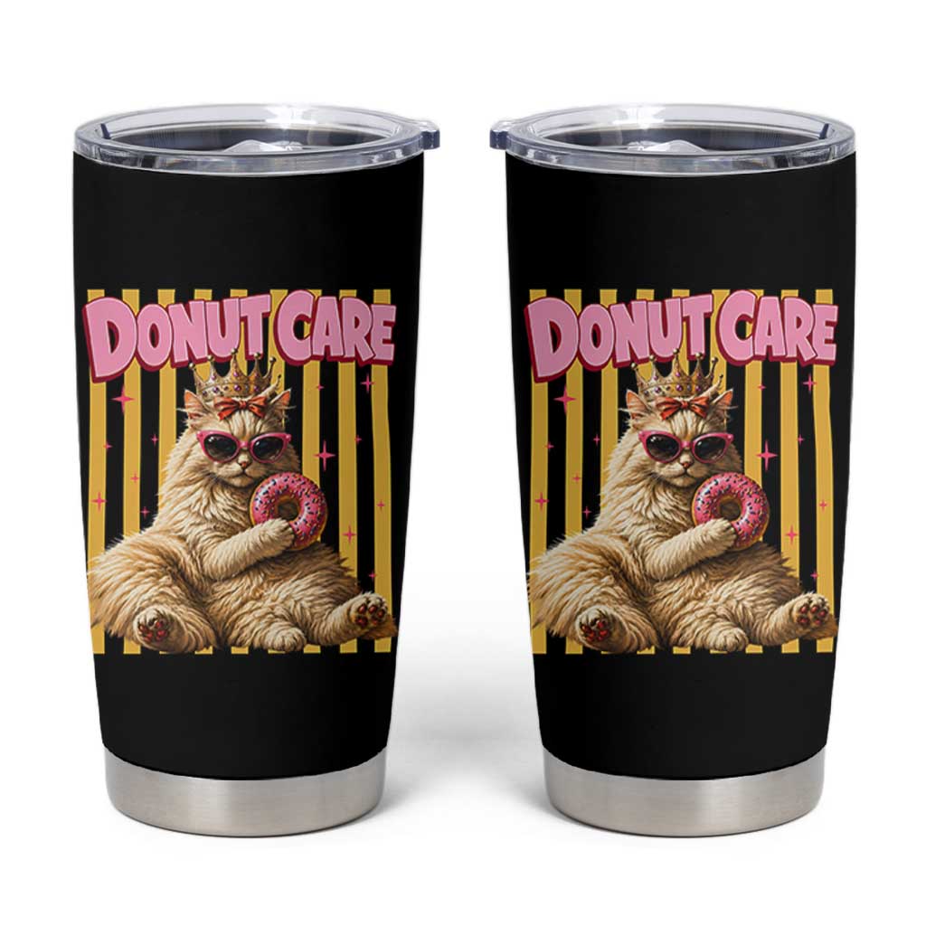 Funny Princess Cat Eating Donut Tumbler Cup Sci-Fi Book Lover Gift