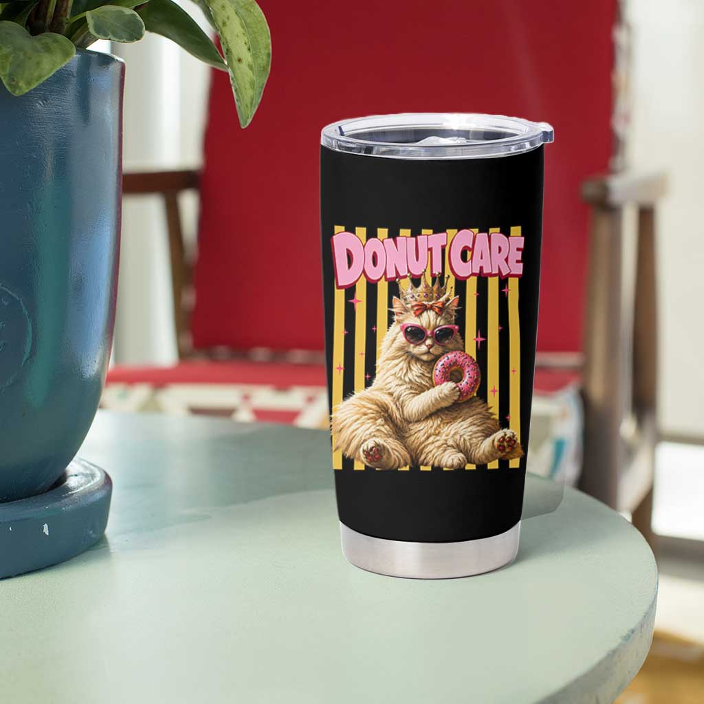 Funny Princess Cat Eating Donut Tumbler Cup Sci-Fi Book Lover Gift