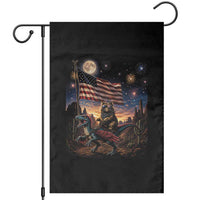 Funny Princess Cat On Dinosaur Patriotic Freedom Gift Garden Flag
