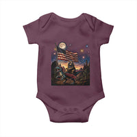 Funny Princess Cat On Dinosaur Patriotic Freedom Gift Baby Onesie
