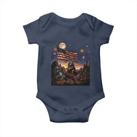 Funny Princess Cat On Dinosaur Patriotic Freedom Gift Baby Onesie