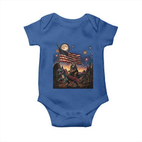 Funny Princess Cat On Dinosaur Patriotic Freedom Gift Baby Onesie