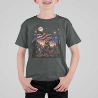 Funny Princess Cat On Dinosaur Patriotic Freedom Gift T Shirt For Kid