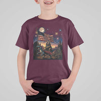 Funny Princess Cat On Dinosaur Patriotic Freedom Gift T Shirt For Kid