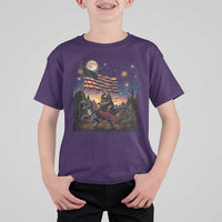 Funny Princess Cat On Dinosaur Patriotic Freedom Gift T Shirt For Kid