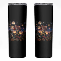 Funny Princess Cat On Dinosaur Patriotic Freedom Gift Skinny Tumbler