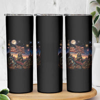 Funny Princess Cat On Dinosaur Patriotic Freedom Gift Skinny Tumbler
