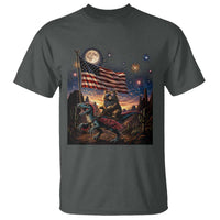 Funny Princess Cat On Dinosaur Patriotic Freedom Gift T Shirt