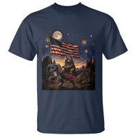 Funny Princess Cat On Dinosaur Patriotic Freedom Gift T Shirt