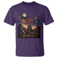 Funny Princess Cat On Dinosaur Patriotic Freedom Gift T Shirt