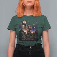 Funny Princess Cat On Dinosaur Patriotic Freedom Gift T Shirt For Women
