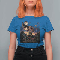 Funny Princess Cat On Dinosaur Patriotic Freedom Gift T Shirt For Women