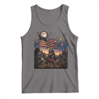 Funny Princess Cat On Dinosaur Patriotic Freedom Gift Tank Top