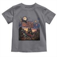 Funny Princess Cat On Dinosaur Patriotic Freedom Gift Toddler T Shirt