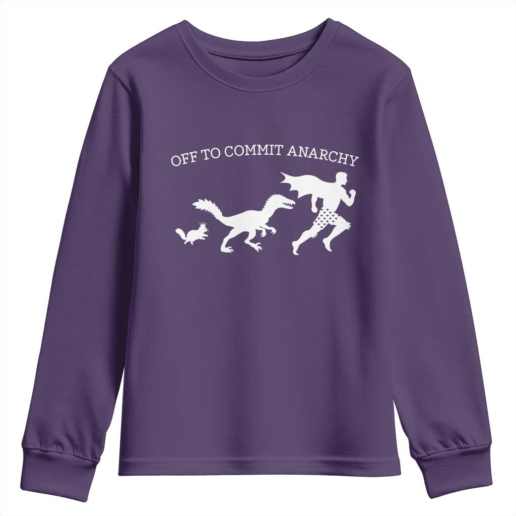 Funny Princess Cat Sci Fi Gift Youth Sweatshirt Off To Commit Anarchy