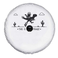 Funny Cat Riding Dinosaur Pixel Retro Spare Tire Cover This Is An Outrage