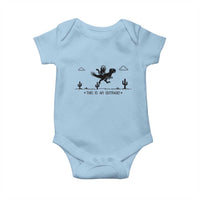 Funny Cat Riding Dinosaur Pixel Retro Baby Onesie This Is An Outrage