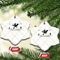 Funny Cat Riding Dinosaur Pixel Retro Ceramic Ornament This Is An Outrage