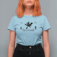 Funny Cat Riding Dinosaur Pixel Retro T Shirt For Women This Is An Outrage