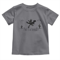 Funny Cat Riding Dinosaur Pixel Retro Toddler T Shirt This Is An Outrage