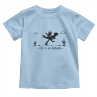 Funny Cat Riding Dinosaur Pixel Retro Toddler T Shirt This Is An Outrage
