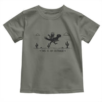 Funny Cat Riding Dinosaur Pixel Retro Toddler T Shirt This Is An Outrage