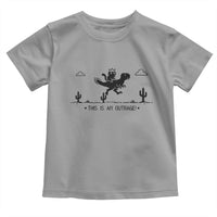 Funny Cat Riding Dinosaur Pixel Retro Toddler T Shirt This Is An Outrage