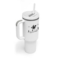 Funny Cat Riding Dinosaur Pixel Retro Tumbler With Handle This Is An Outrage