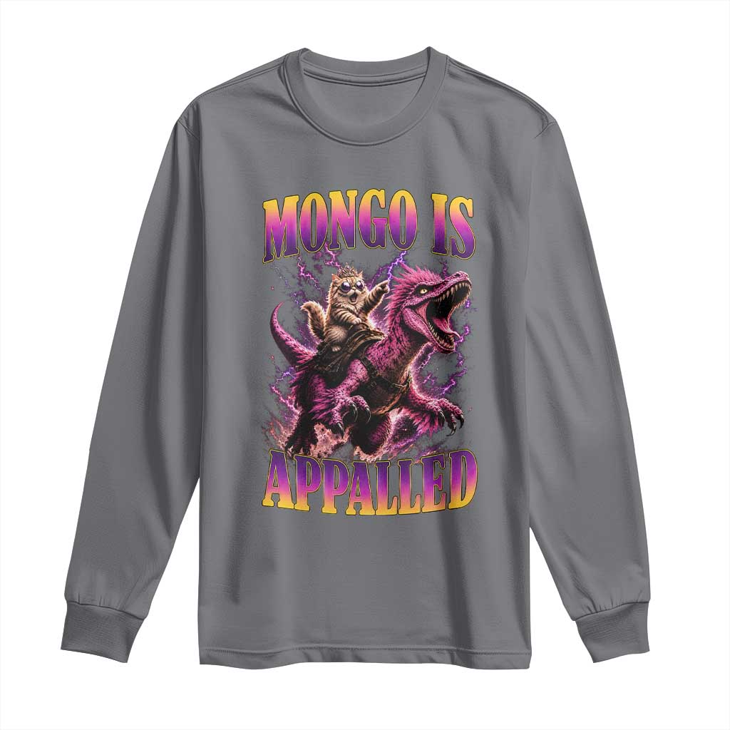 Fantasy Book Reader Geeky Cat Lover Long Sleeve Shirt Mongo Is Appalled