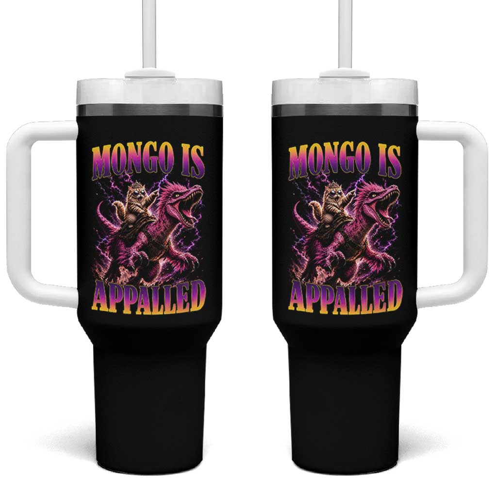 Fantasy Book Reader Geeky Cat Lover Tumbler With Handle Mongo Is Appalled