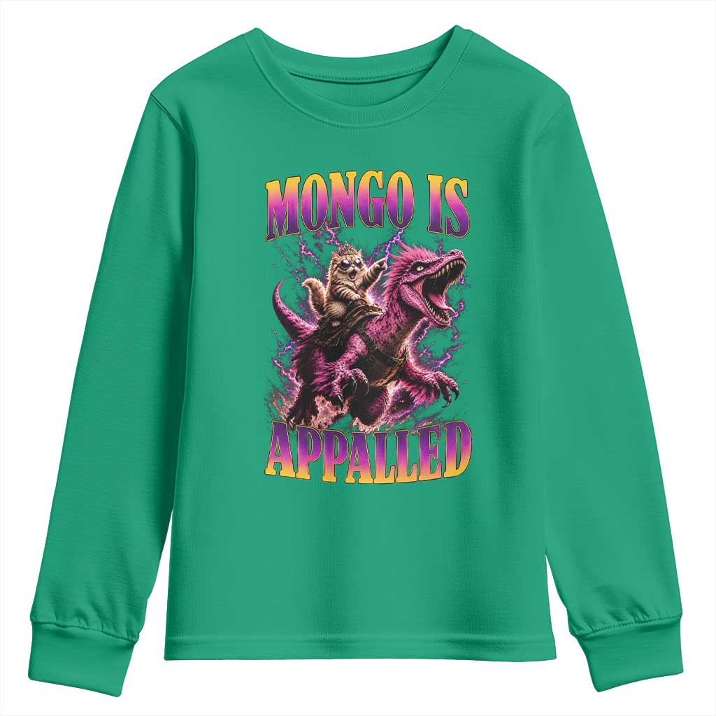 Fantasy Book Reader Geeky Cat Lover Youth Sweatshirt Mongo Is Appalled