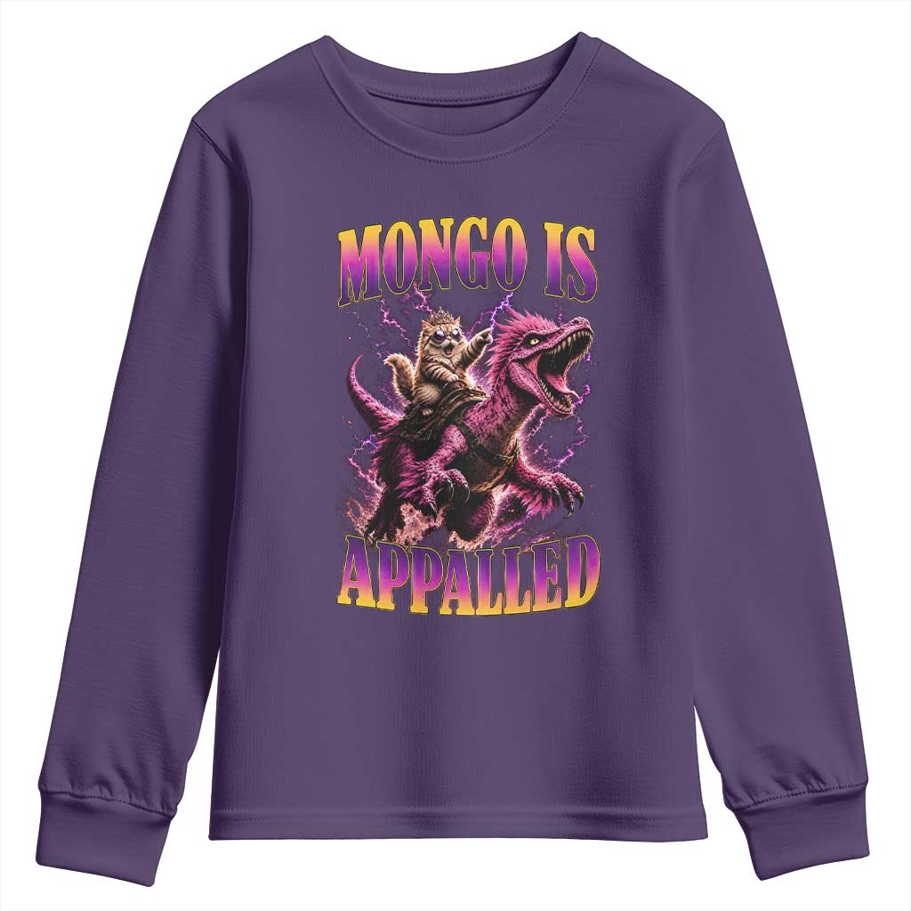 Fantasy Book Reader Geeky Cat Lover Youth Sweatshirt Mongo Is Appalled