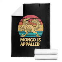 Mongo Is Appalled Throw Blanket Funny Dinosaur Gamer Book Lover Retro Gift