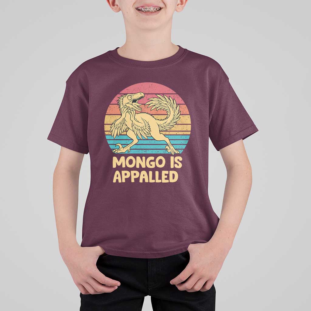 Mongo Is Appalled T Shirt For Kid Funny Dinosaur Gamer Book Lover Retro Gift