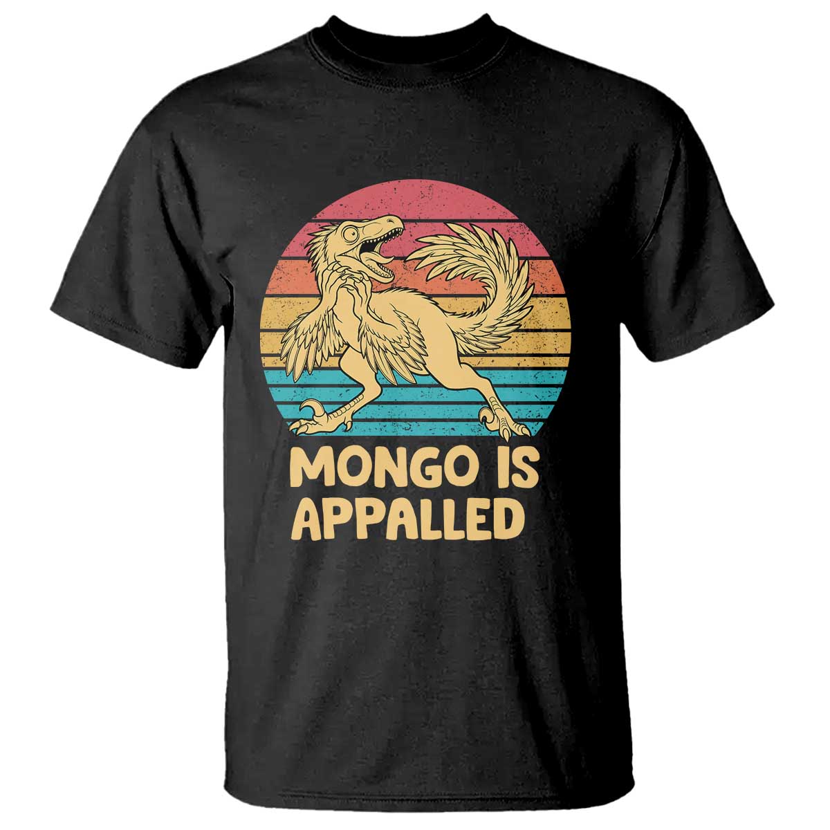 Mongo Is Appalled T Shirt Funny Dinosaur Gamer Book Lover Retro Gift