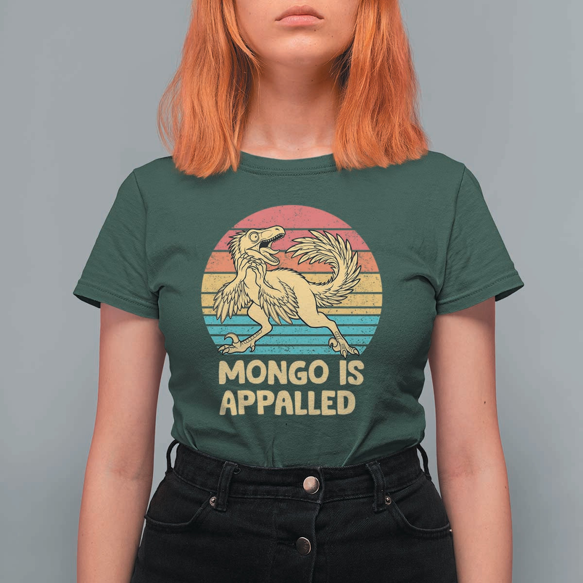 Mongo Is Appalled T Shirt For Women Funny Dinosaur Gamer Book Lover Retro Gift
