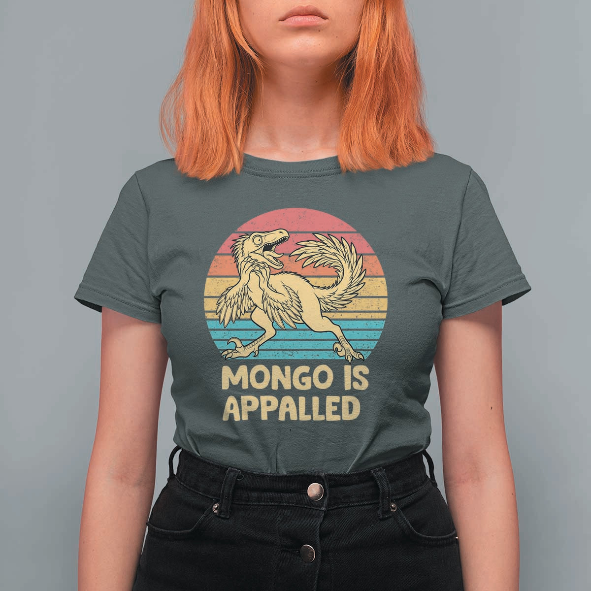 Mongo Is Appalled T Shirt For Women Funny Dinosaur Gamer Book Lover Retro Gift