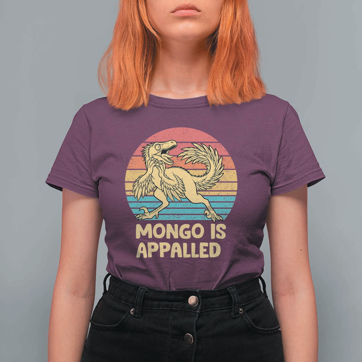 Mongo Is Appalled T Shirt For Women Funny Dinosaur Gamer Book Lover Retro Gift