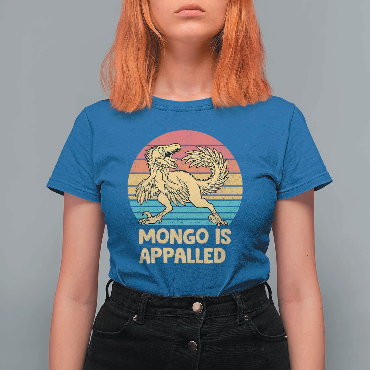 Mongo Is Appalled T Shirt For Women Funny Dinosaur Gamer Book Lover Retro Gift