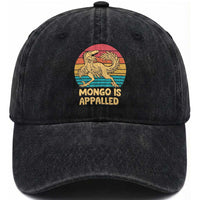 Mongo Is Appalled Washed Cotton Baseball Cap Funny Dinosaur Gamer Book Lover Retro Gift