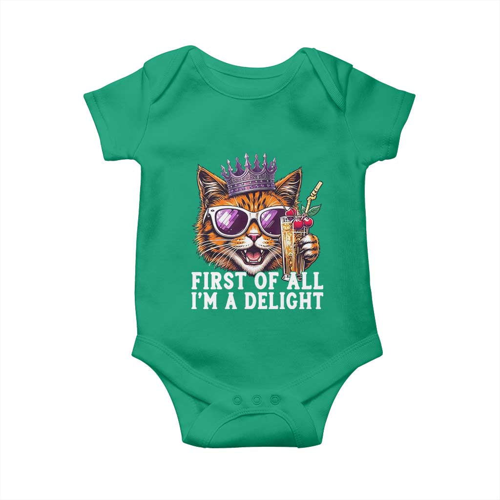 First Of All Im A Delight Princess Cat Quote Baby Onesie Sci-Fi Book Lover Gift